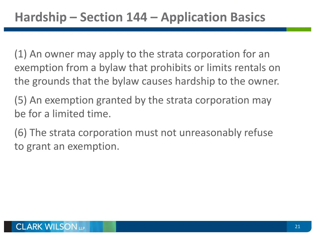 hardship section 144 application basics