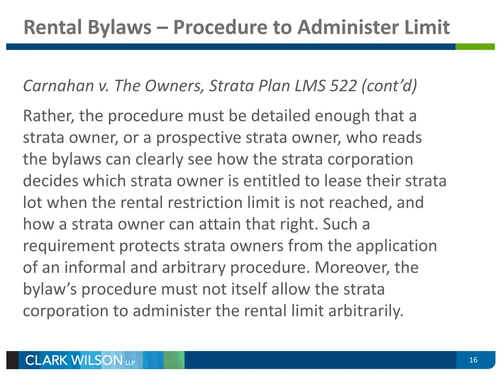 rental bylaws procedure to administer limit 5