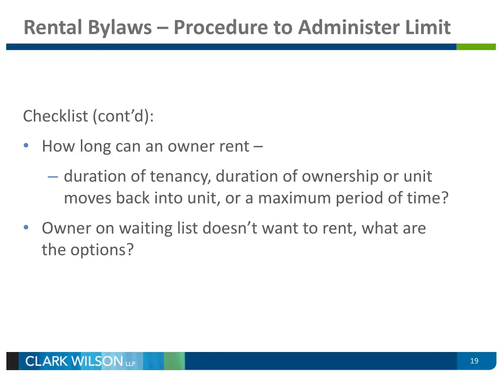 rental bylaws procedure to administer limit 8