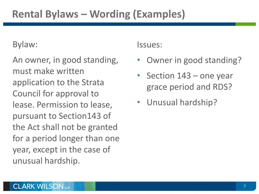 rental bylaws wording examples 1