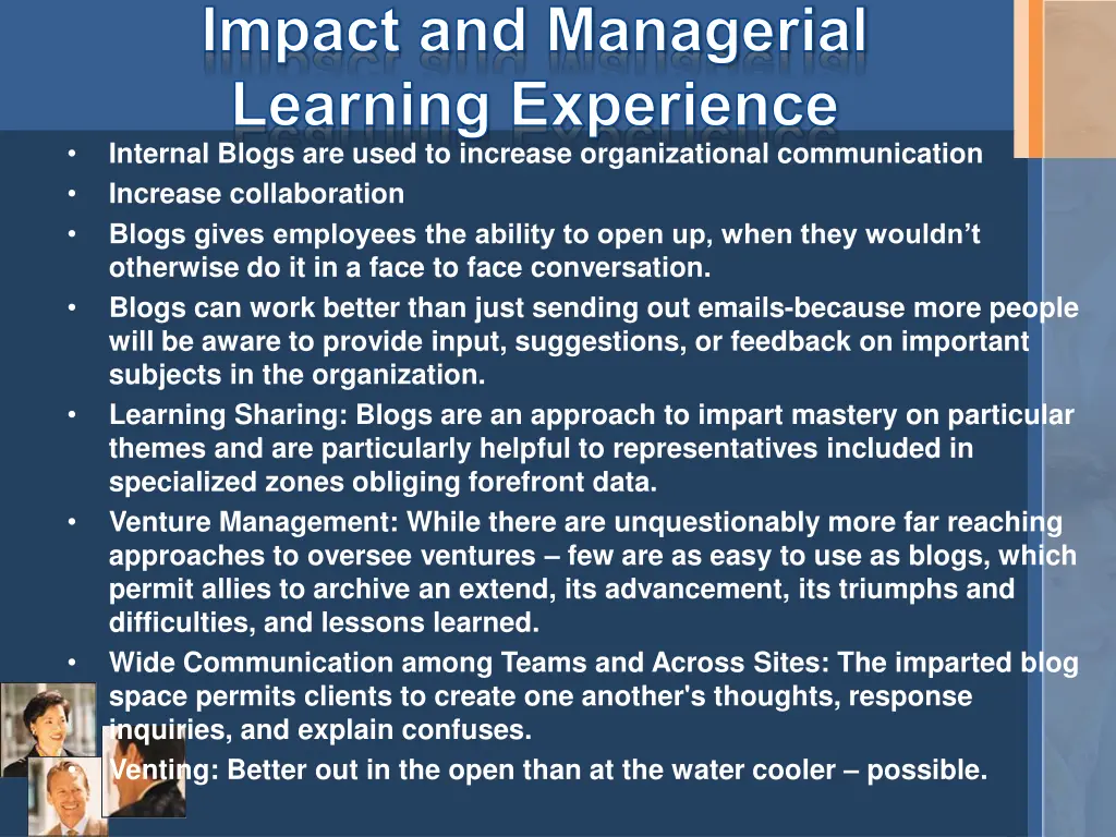 impact and managerial learning experience
