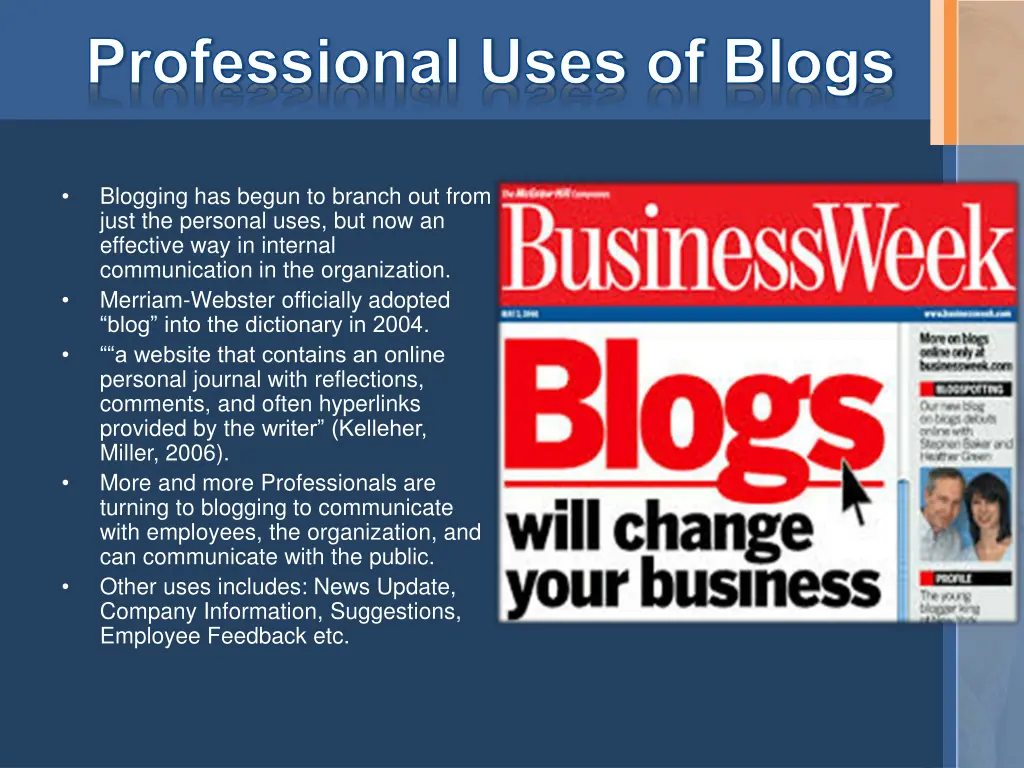 professional uses of blogs