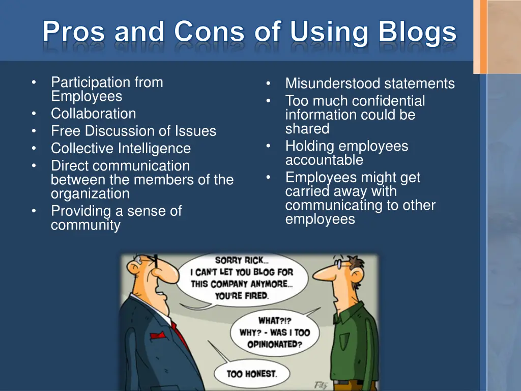 pros and cons of using blogs