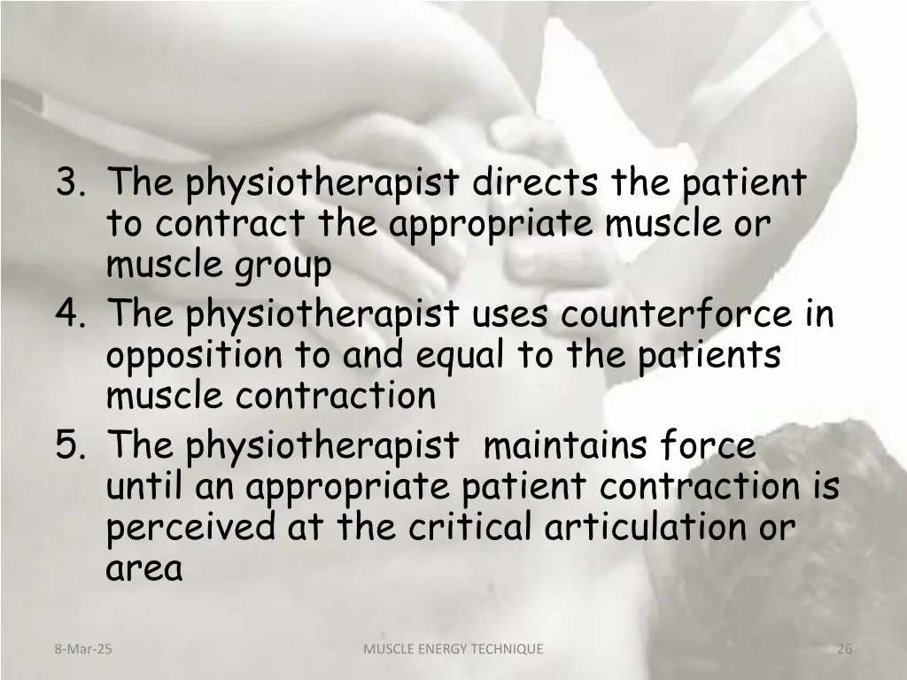 3 the physiotherapist directs the patient