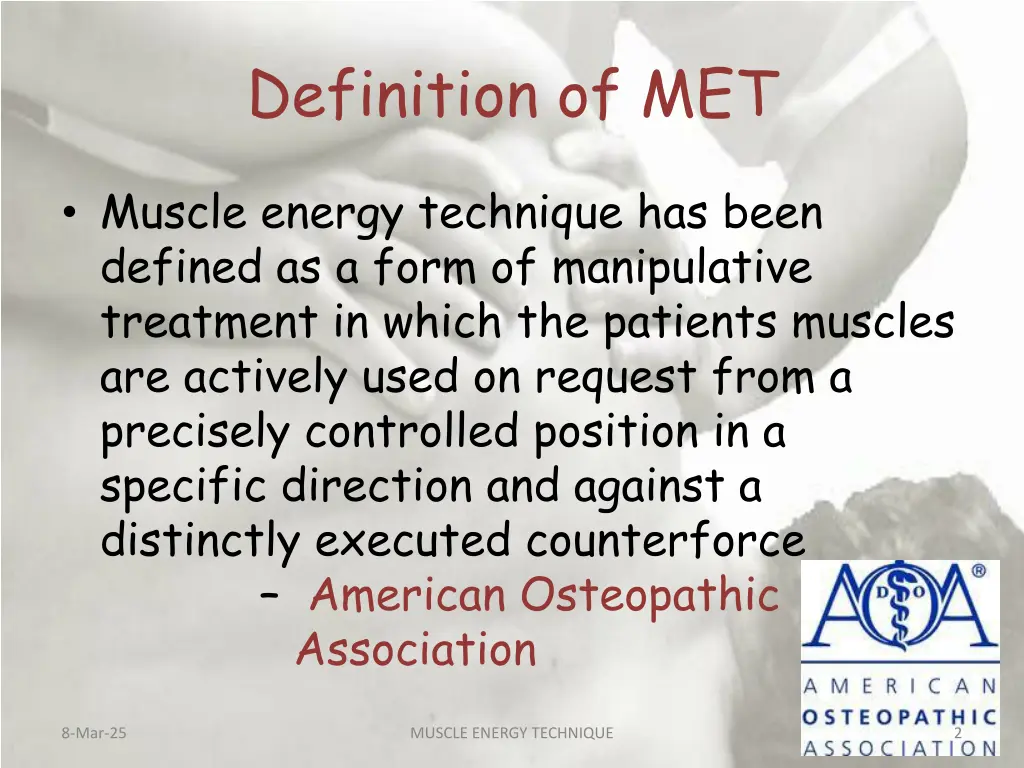 definition of met