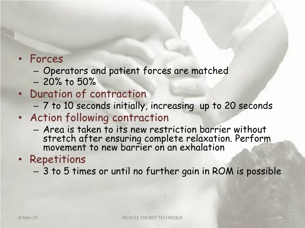 forces operators and patient forces are matched 1