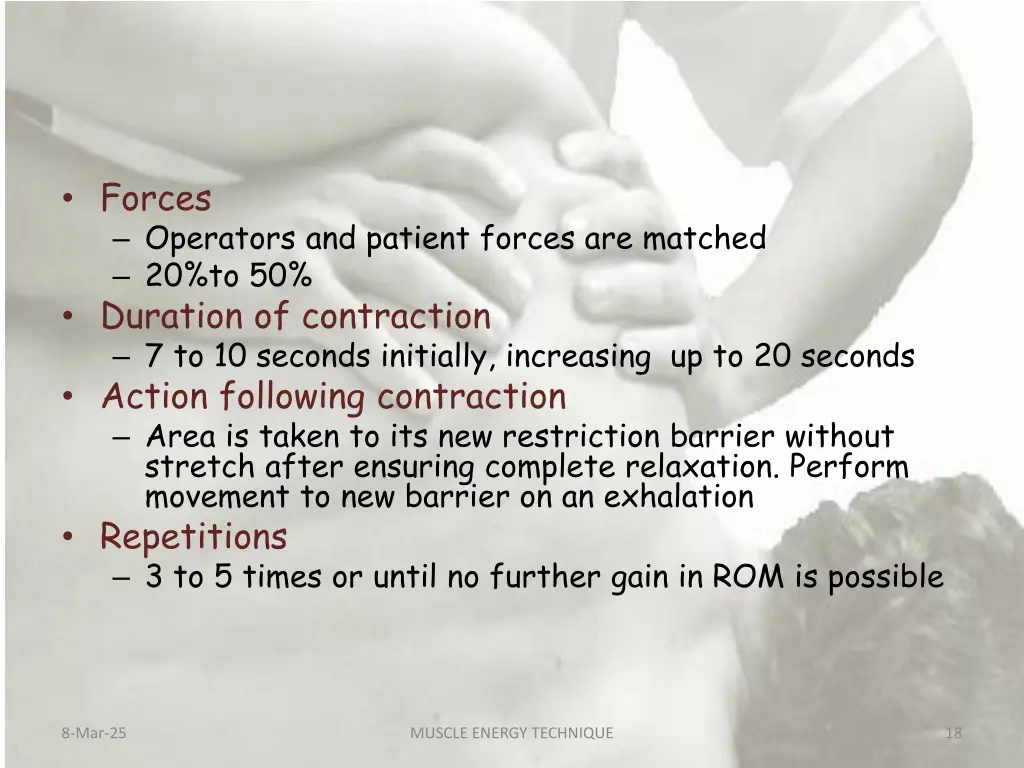forces operators and patient forces are matched