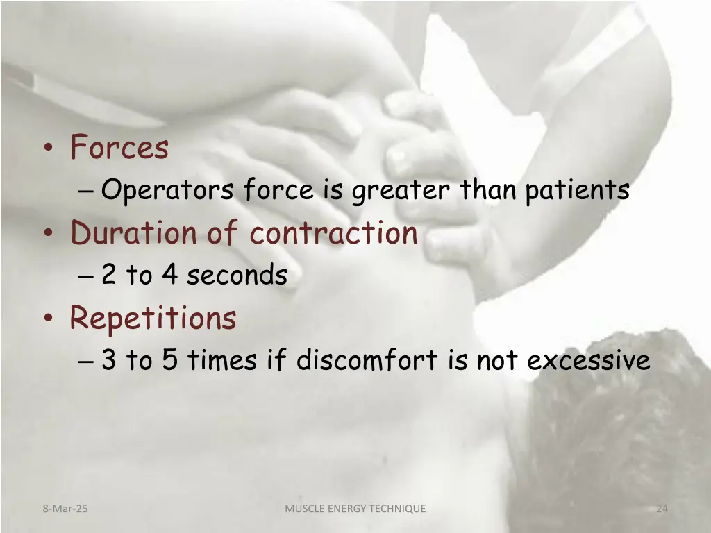 forces operators force is greater than patients