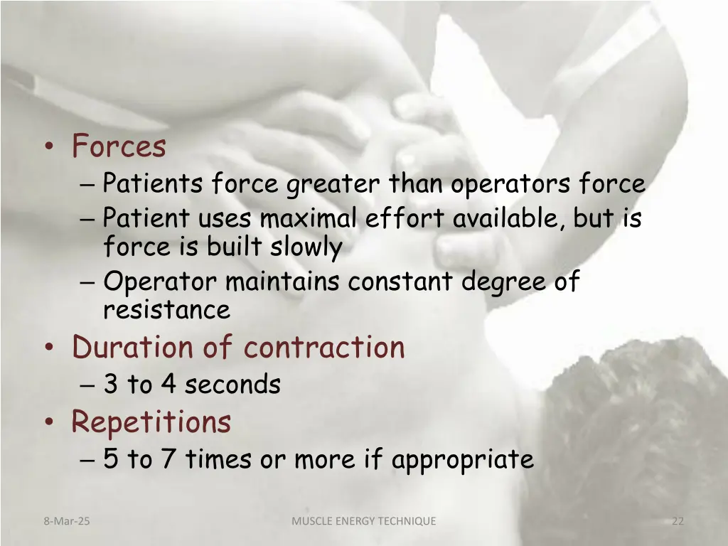 forces patients force greater than operators