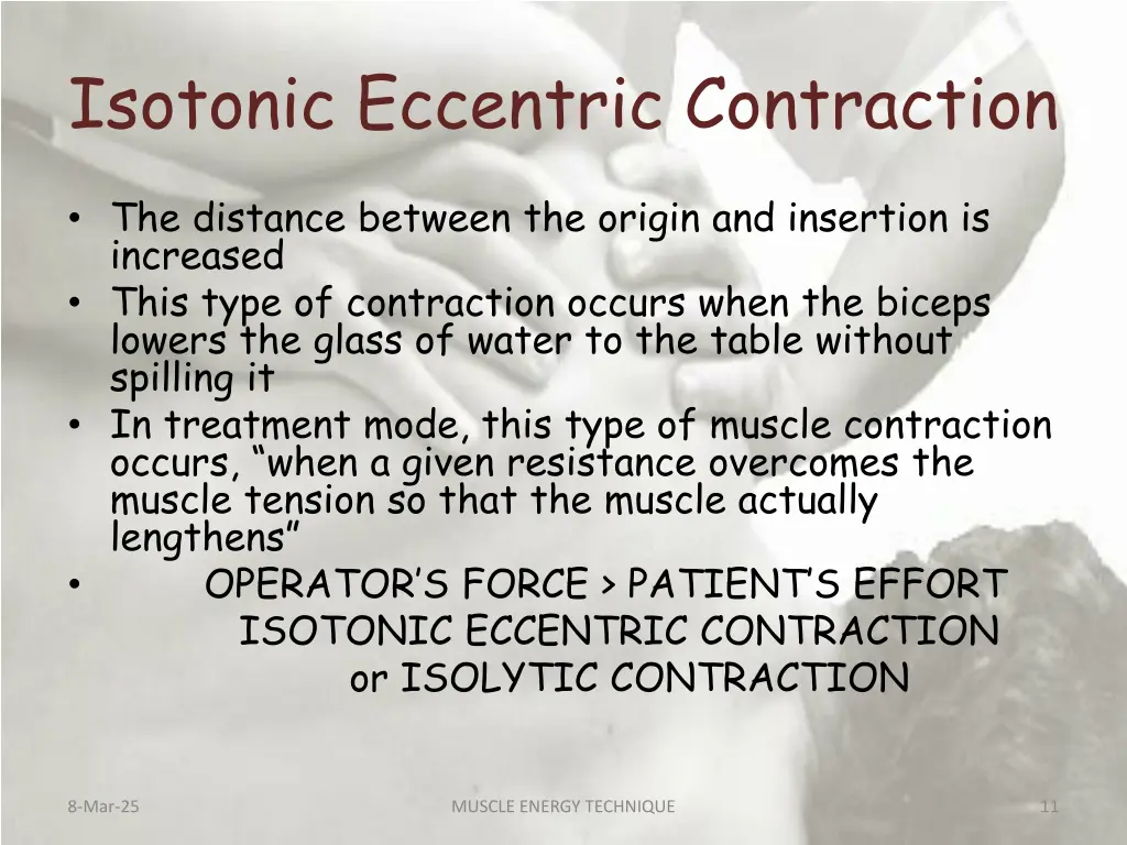 isotonic eccentric contraction