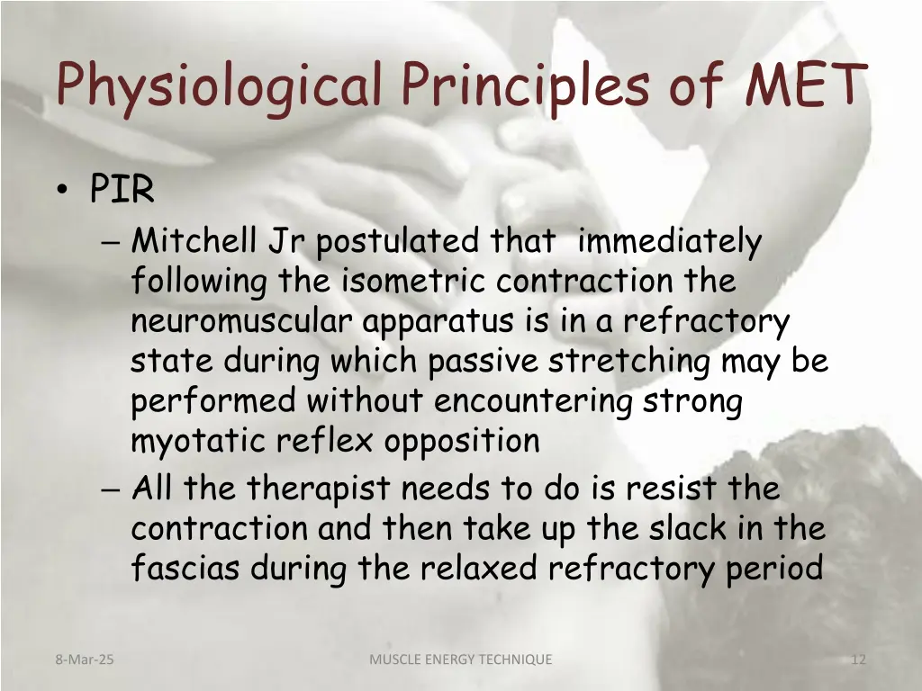 physiological principles of met