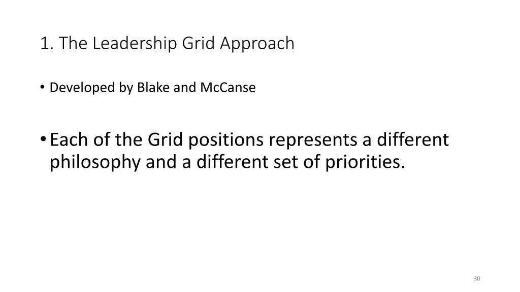 1 the leadership grid approach