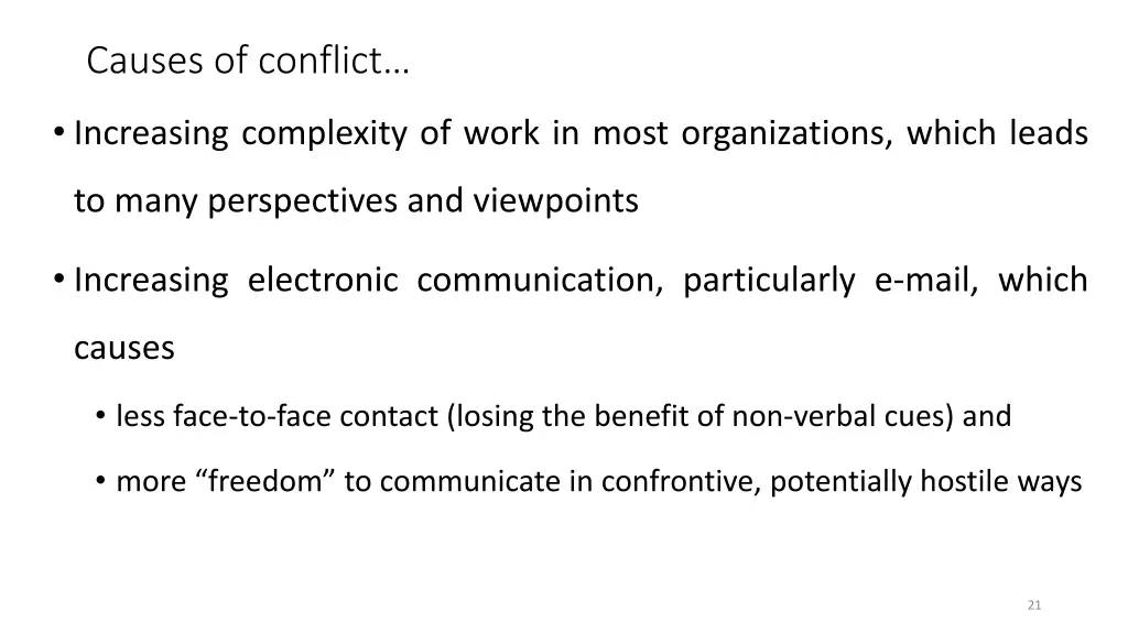 causes of conflict