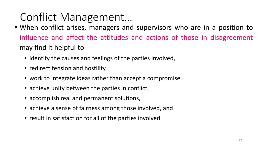 conflict management when conflict arises managers