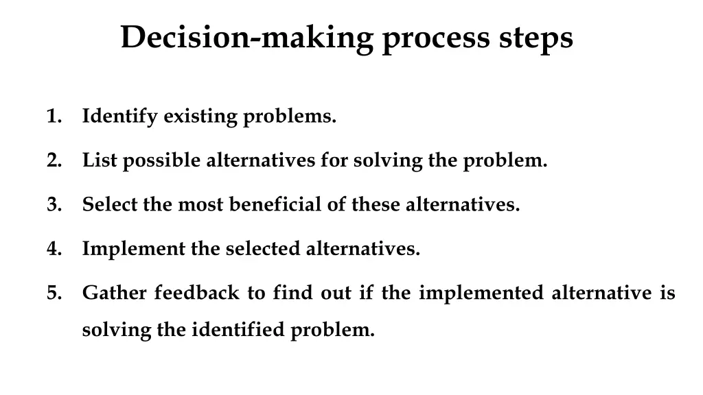 decision making process steps
