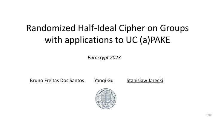 randomized half ideal cipher on groups with