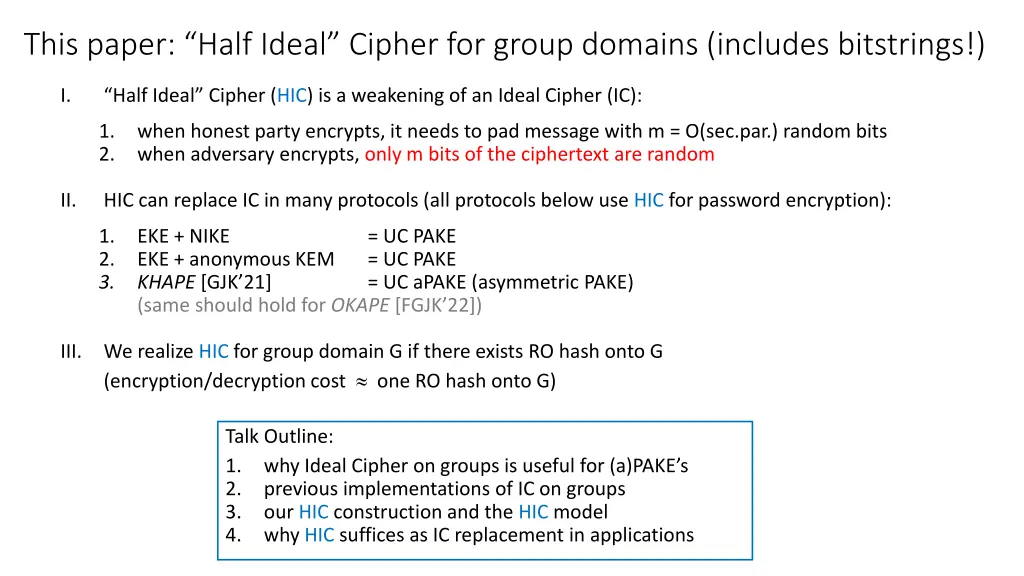 this paper half ideal cipher for group domains