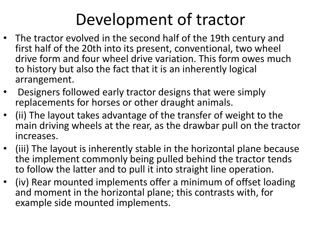 development of tractor the tractor evolved
