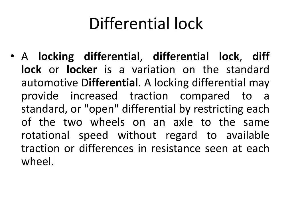 differential lock