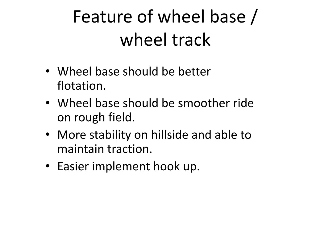 feature of wheel base wheel track