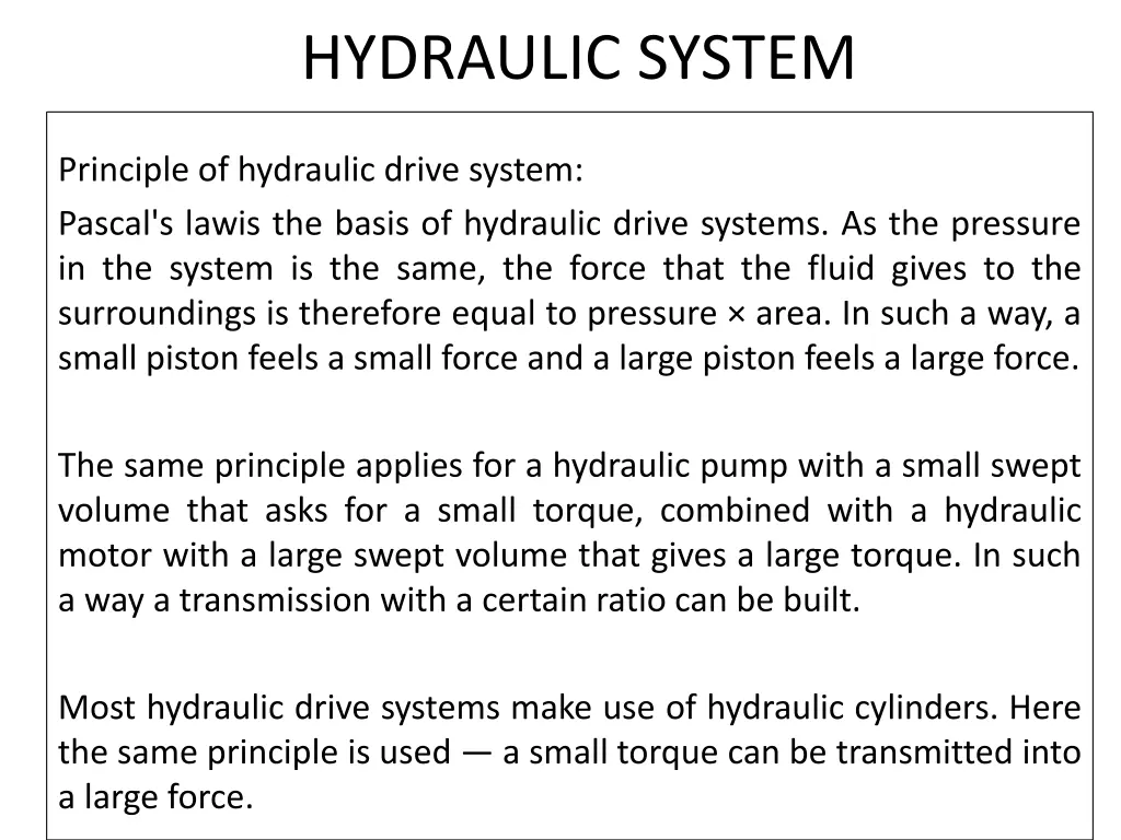 hydraulic system