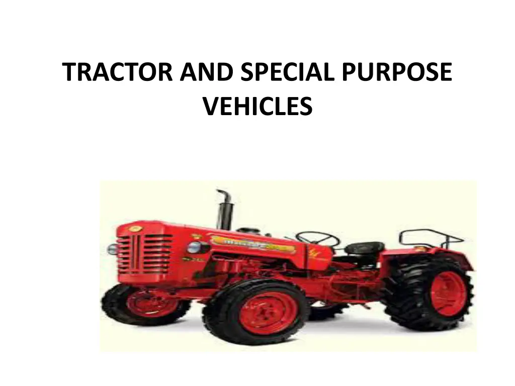 tractor and special purpose vehicles