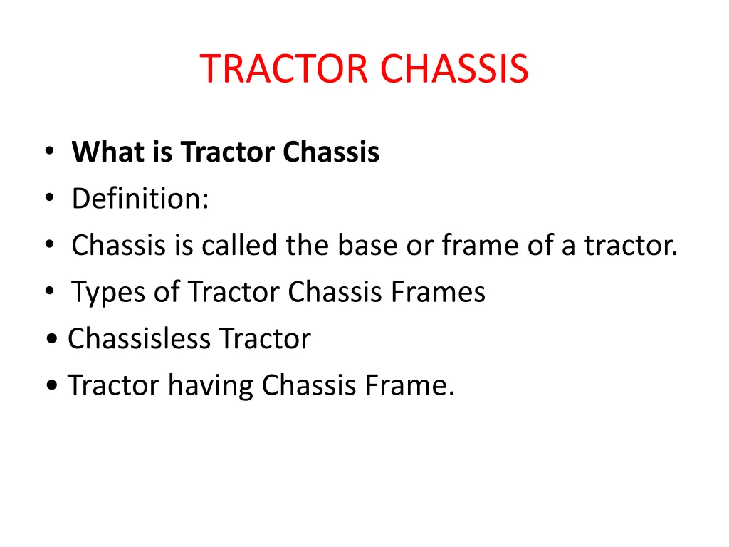 tractor chassis 2