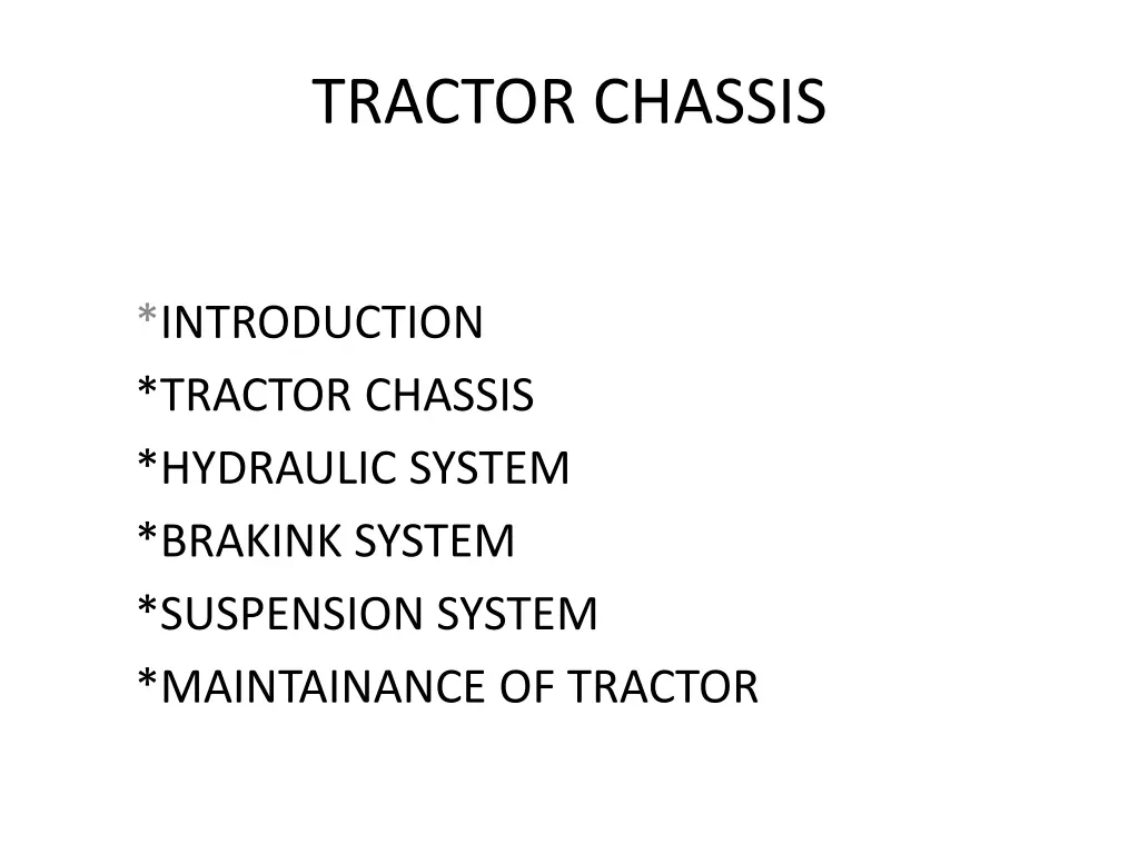 tractor chassis