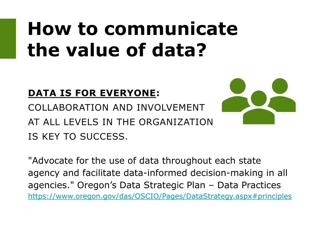 how to communicate the value of data