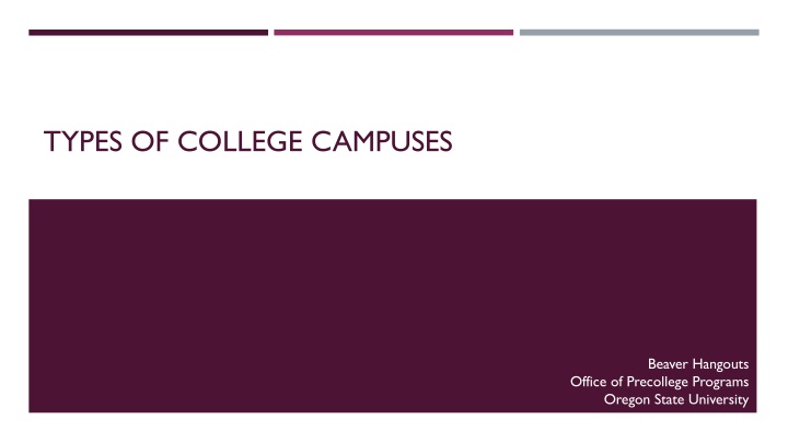 types of college campuses