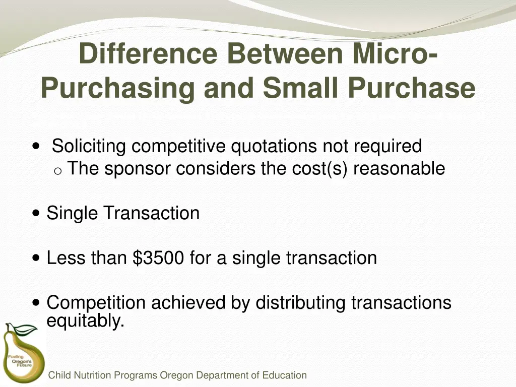 difference between micro purchasing and small