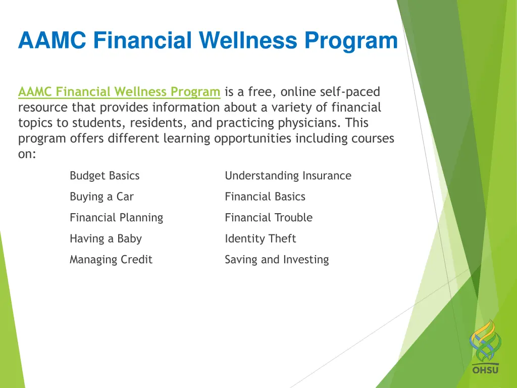 aamc financial wellness program