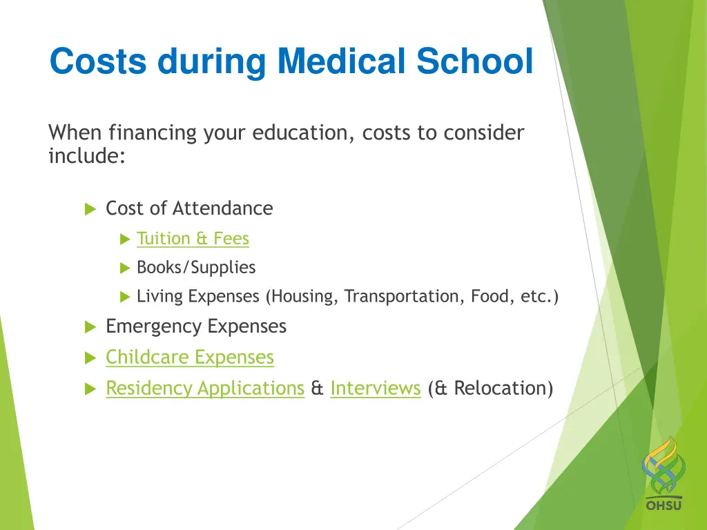 costs during medical school