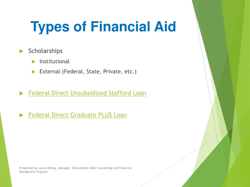 types of financial aid