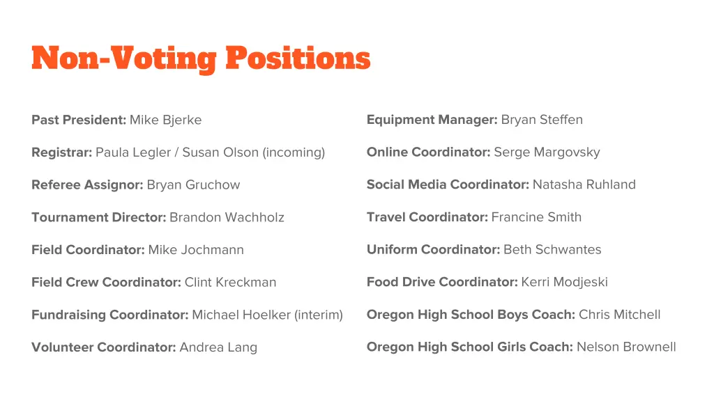 non voting positions