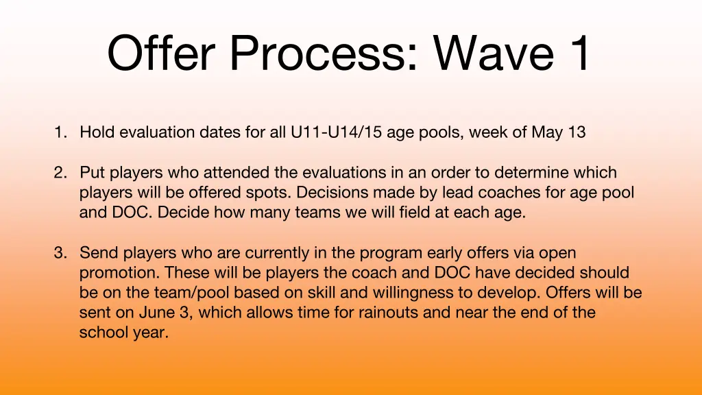 offer process wave 1