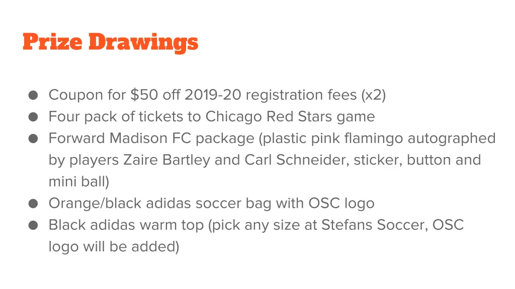 prize drawings