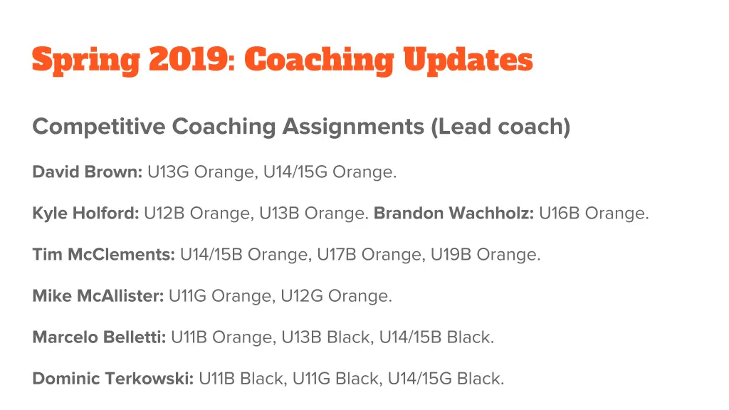 spring 2019 coaching updates 1