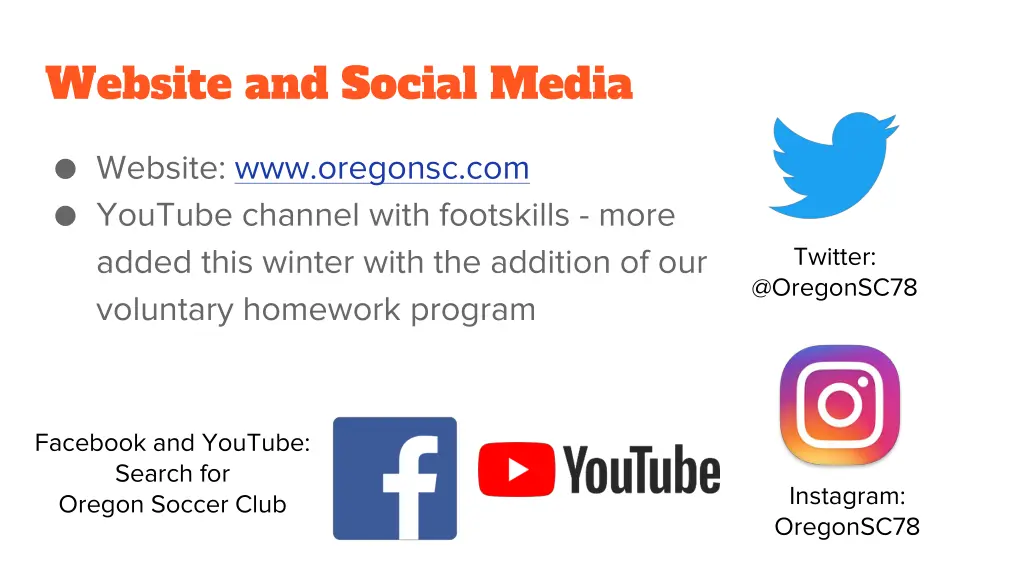 website and social media