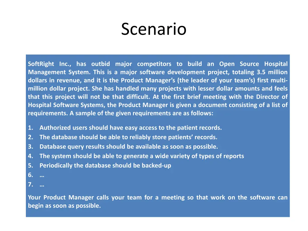 scenario