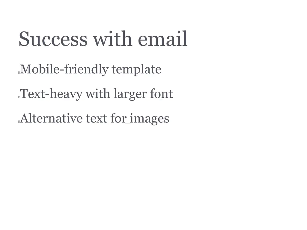 success with email