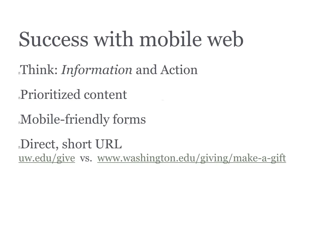 success with mobile web