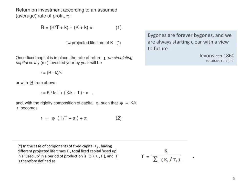 return on investment according to an assumed