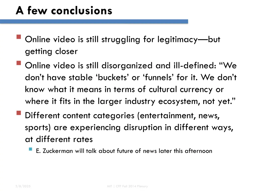 a few conclusions