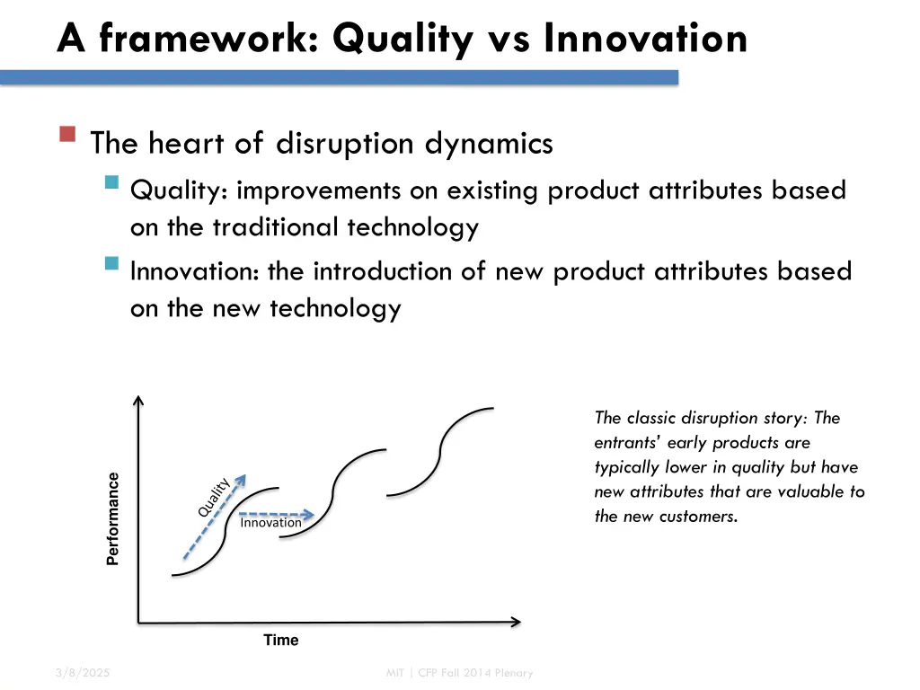 a framework quality vs innovation