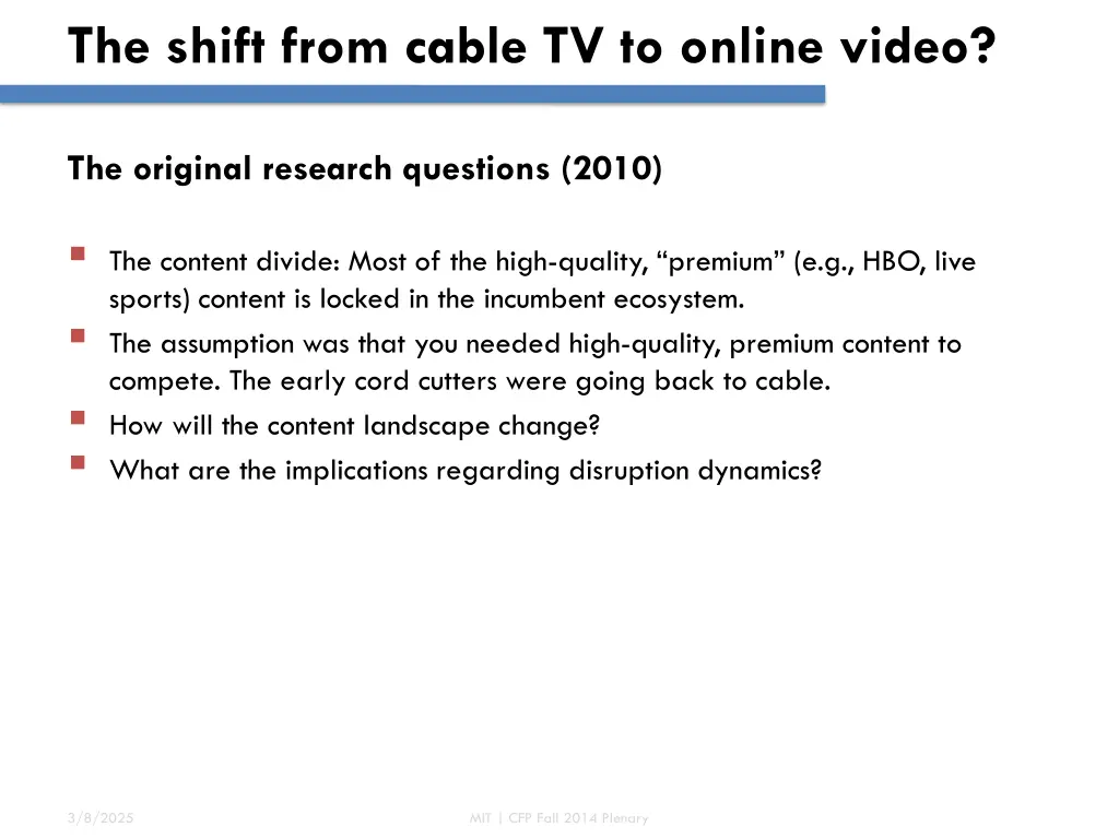 the shift from cable tv to online video