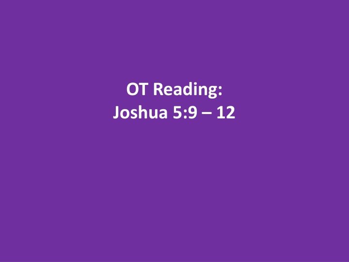 ot reading joshua 5 9 12