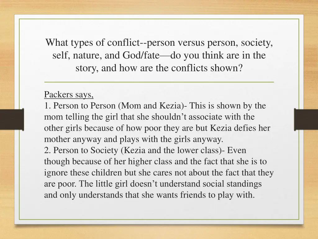 what types of conflict person versus person