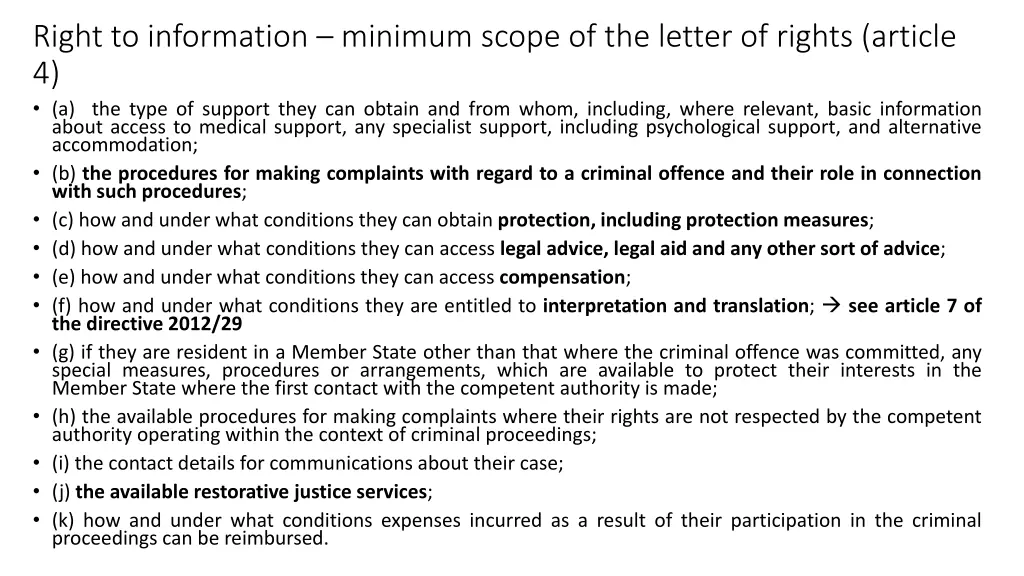 right to information minimum scope of the letter