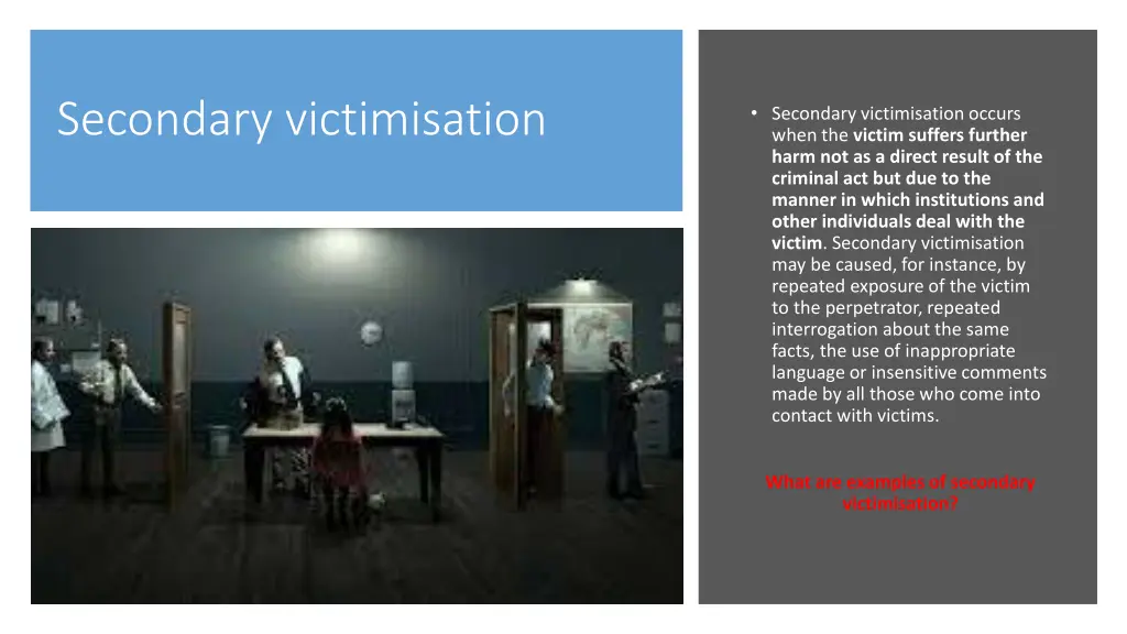 secondary victimisation